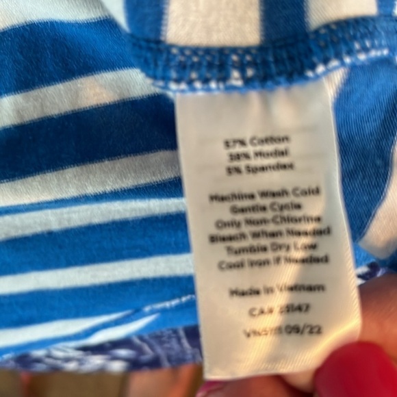 T by Talbots Women’s Blue And White Striped Tee Size XL NWOT - Picture 5 of 7